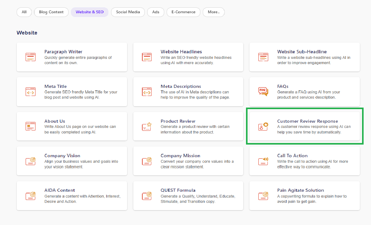 Free Customer Review Response Generator Wordkraft