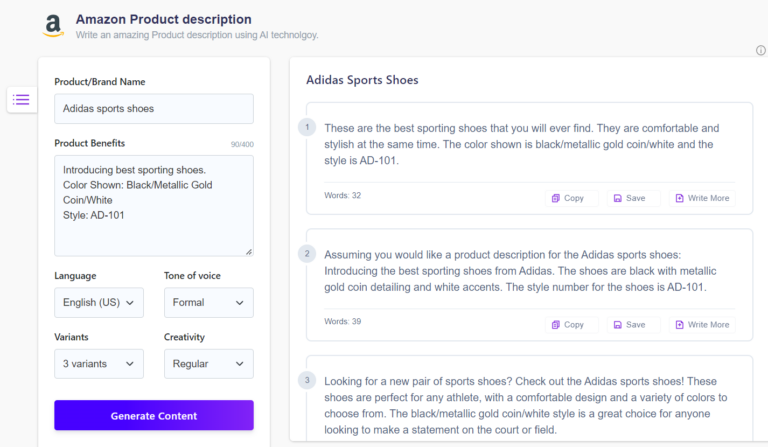 Amazon Product description Generator - Wordkraft