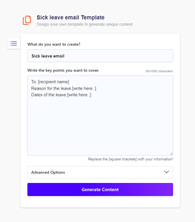 Sick leave email Template AI Generator with Examples Wordkraft