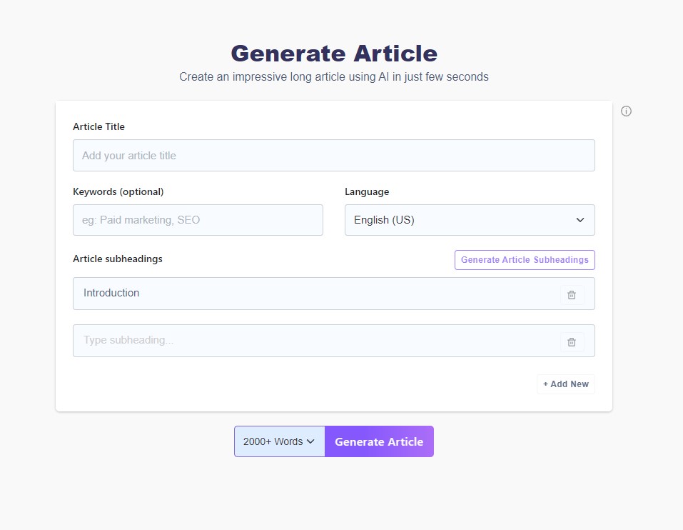 Free Online Article Writer