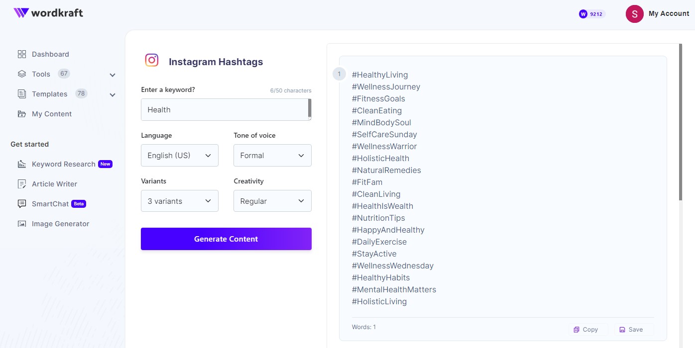 Best Free Online Instagram Hashtags Generator Wordkraft