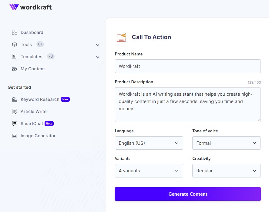 Call To Action Generator