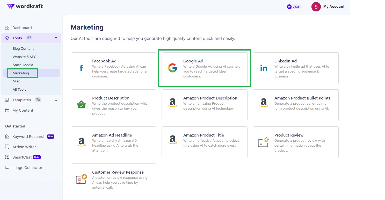 Best Free Online Google Ad Generator - Wordkraft